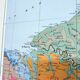 Old map of France Paris basin 43x43cm from 1950