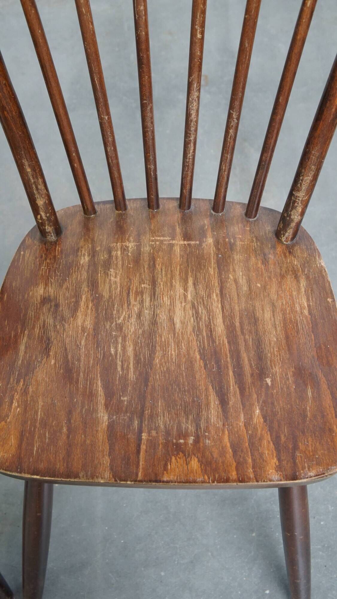 Set of 2 Vintage Wooden Spindle Windsor Chairs from the 1970s