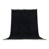Simple black handmade wool rug 250cm x 150cm