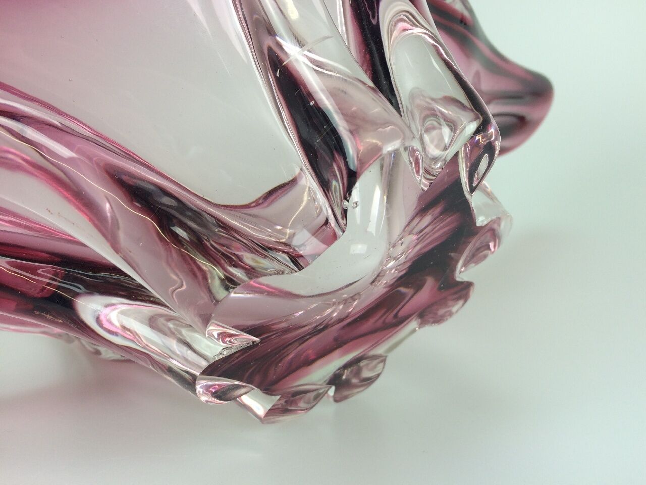 XXL 70s Murano bowl Murano glass purple white fruit bowl design