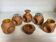 6 candle holders and a wooden vase Nopjes woodturning handmade