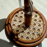 Vintage rattan hanging lamp – woven bamboo pendant light – boho design