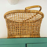 Vintage wicker and rattan basket