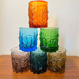 Set of 6 Geoffrey Baxter glasses from the 60s