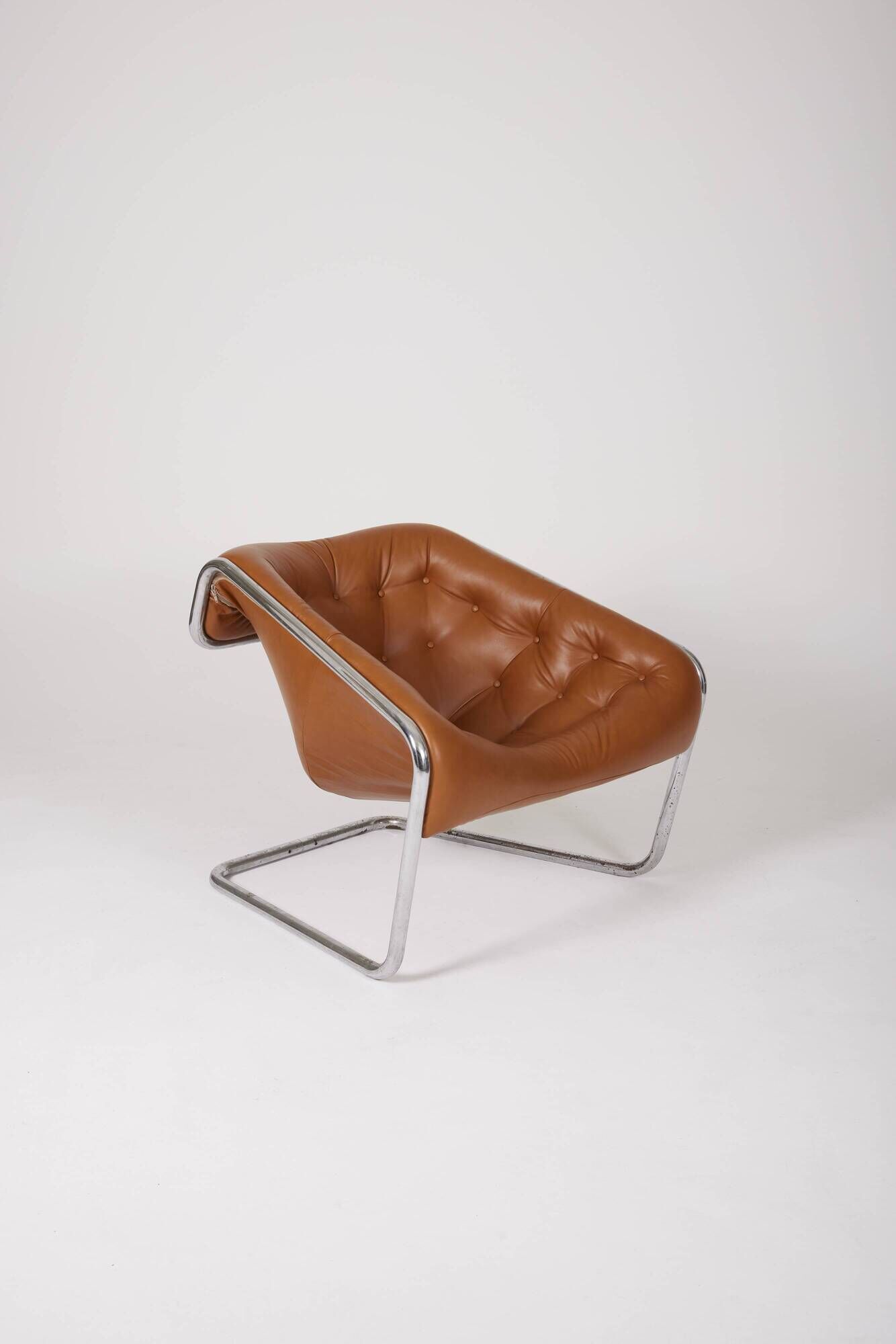 Fauteuil en cuir "Boxer" Kwok Hoi Chan pour Steiner, 1970s