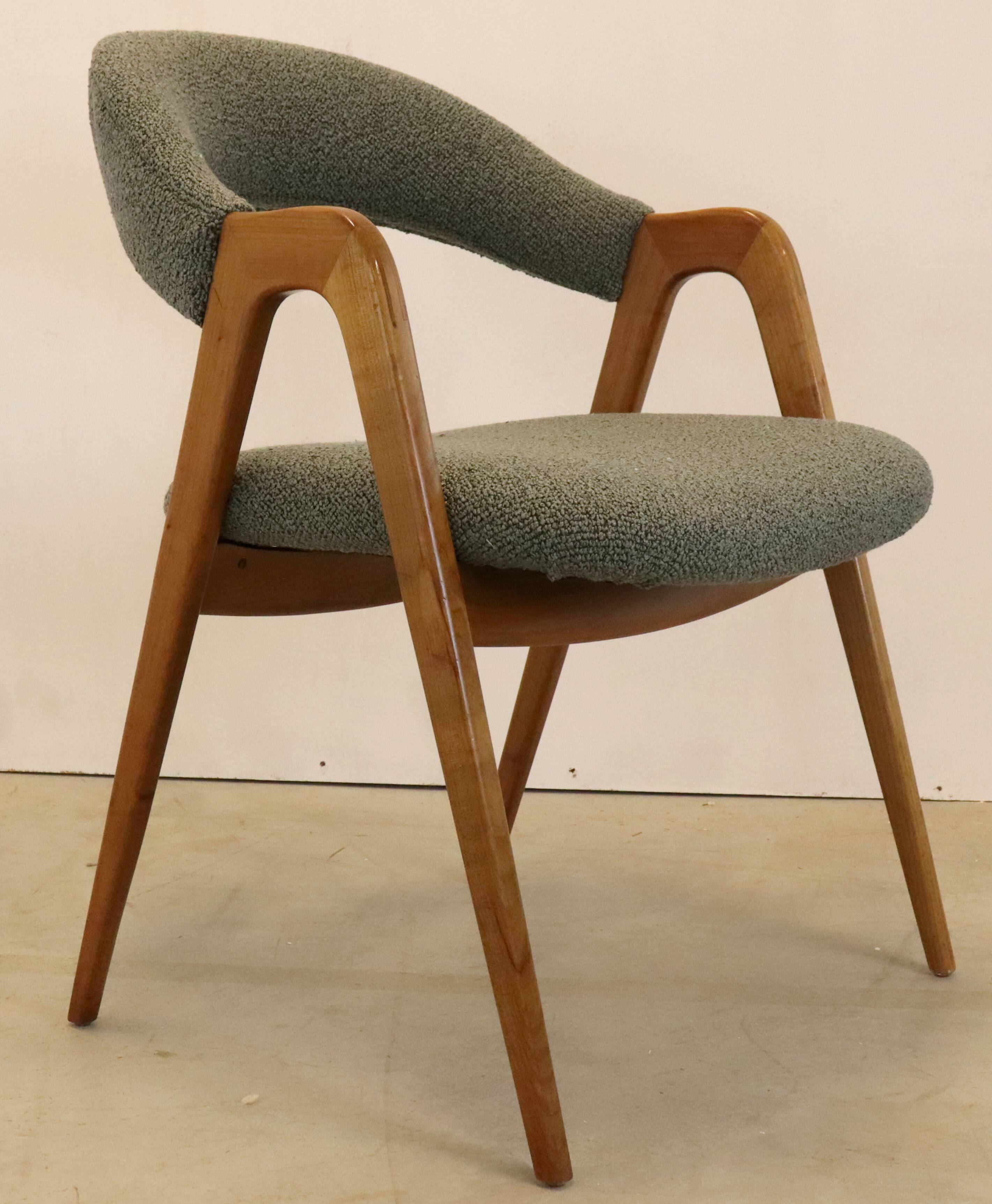 vintage WK Möbel style fauteuil / stoel 'Wildflecken' nieuwe bouclé stof