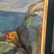 Large Original Swedish Oil on Canvas – “Storm Clouds Bohuslän” by Stig Delang – Signed – Vintage & Framed