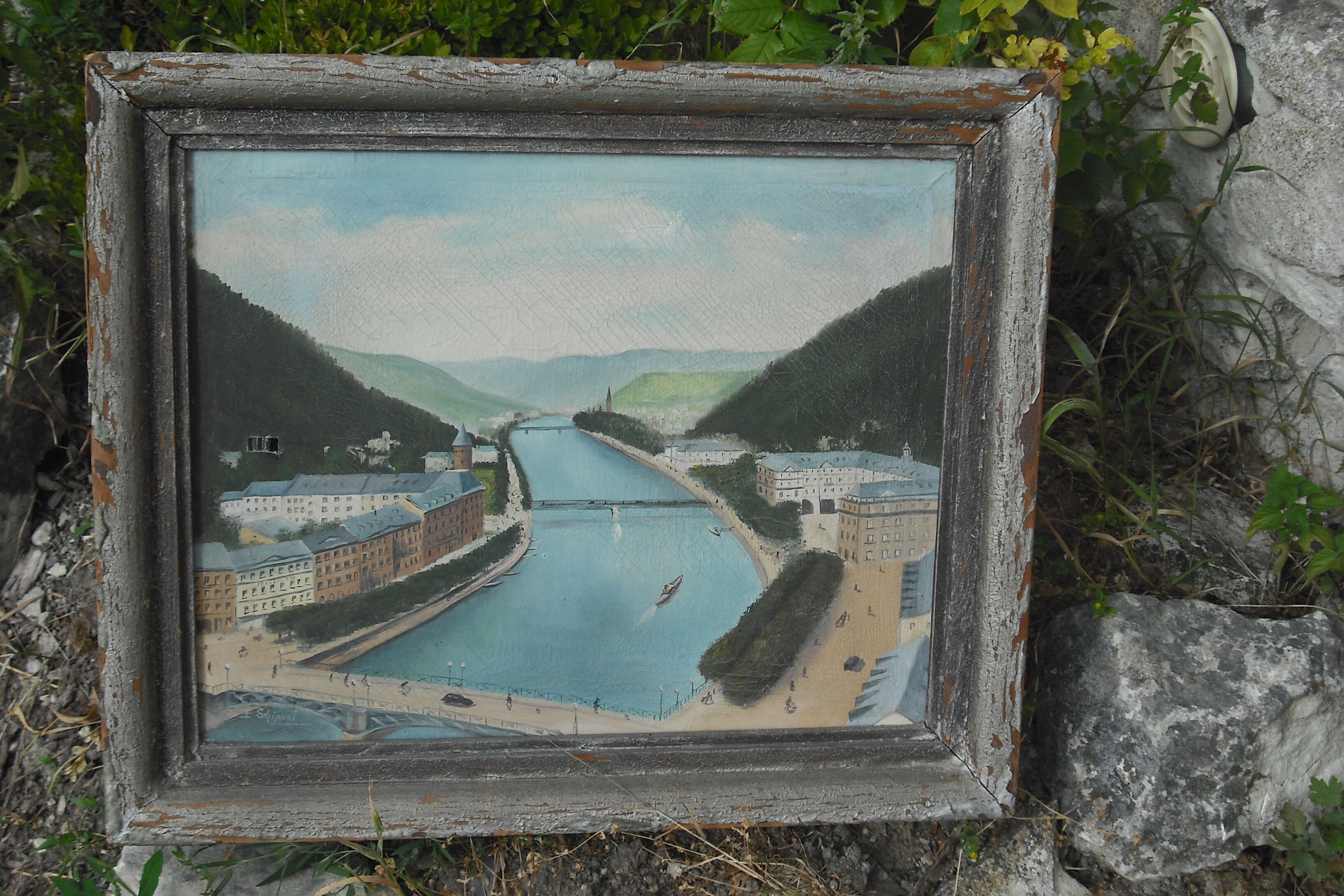 Oil signed 60/ 50 - circa 1930 - lake scene
