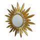 Midcentury modern sunburst wall mirror – gilt metal, France 1960s