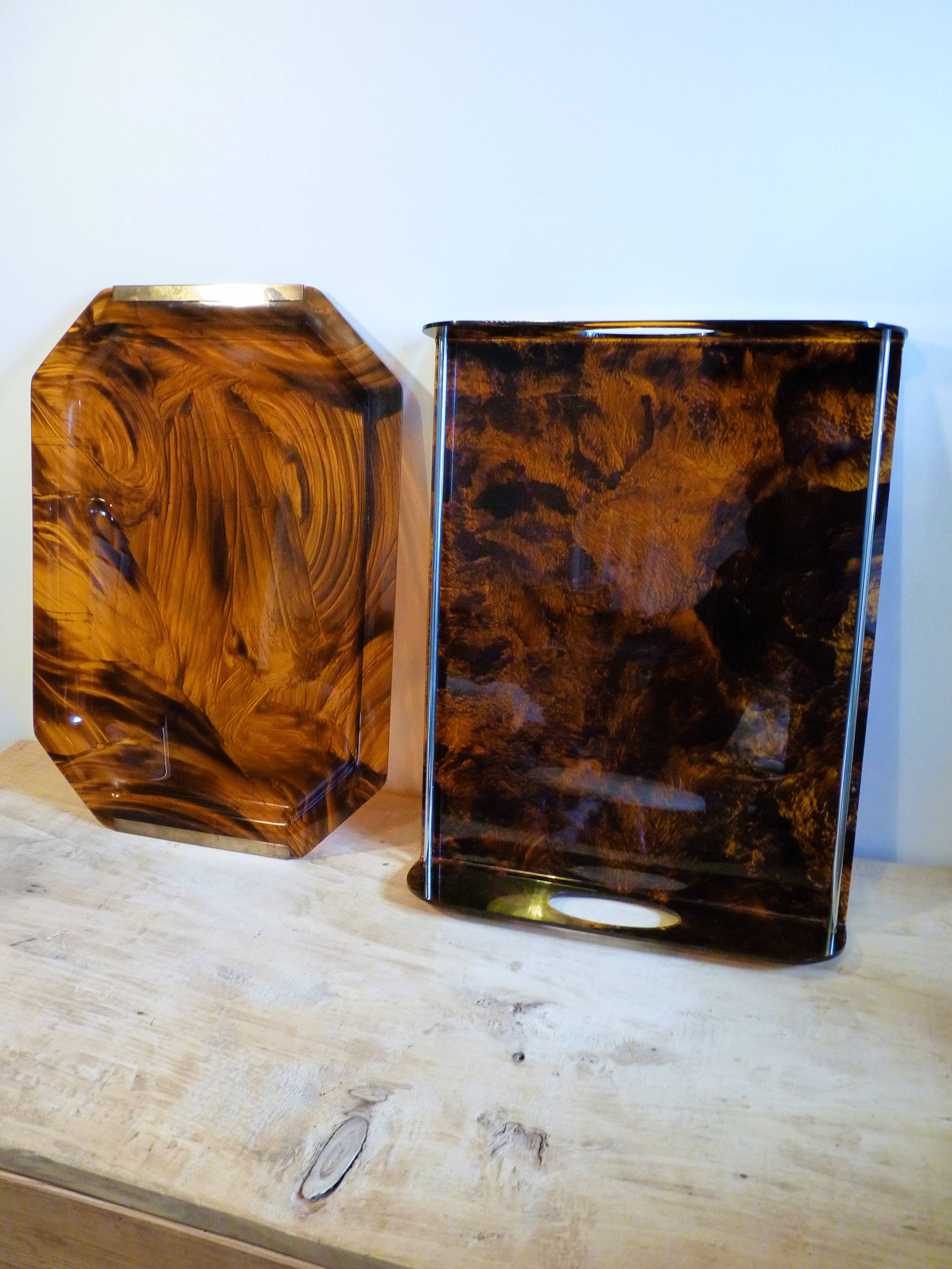 Lucite tray and brass handles from Maison Mercier for Christian Dior vintage