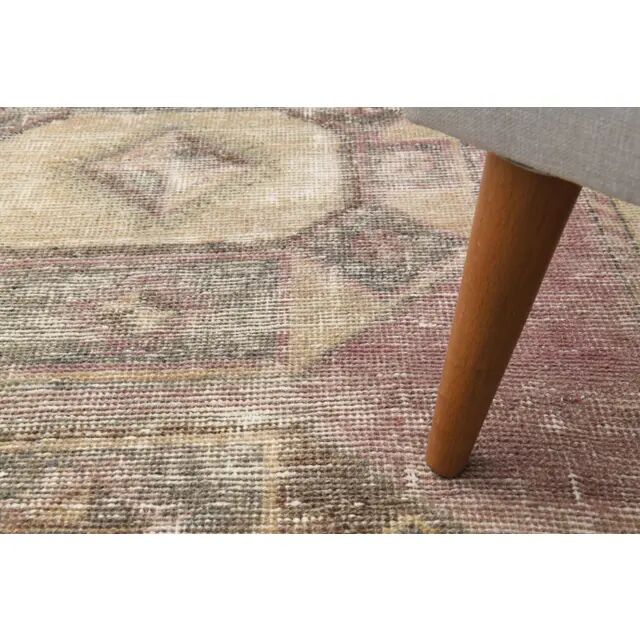 1970s Turkish Hand-Knotted Wool Cotton Pink Runner Rug 104x361