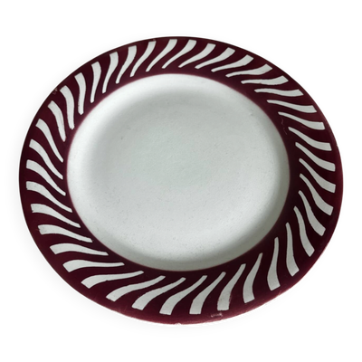 Ancienne assiette en faïence creil et montereau décor 522