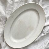 White oval ironstone dish from Creil and Montereau, late 19th century