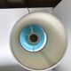 Lampe avec pieds en opaline bleu et abat-jour conique texturé années 60-70