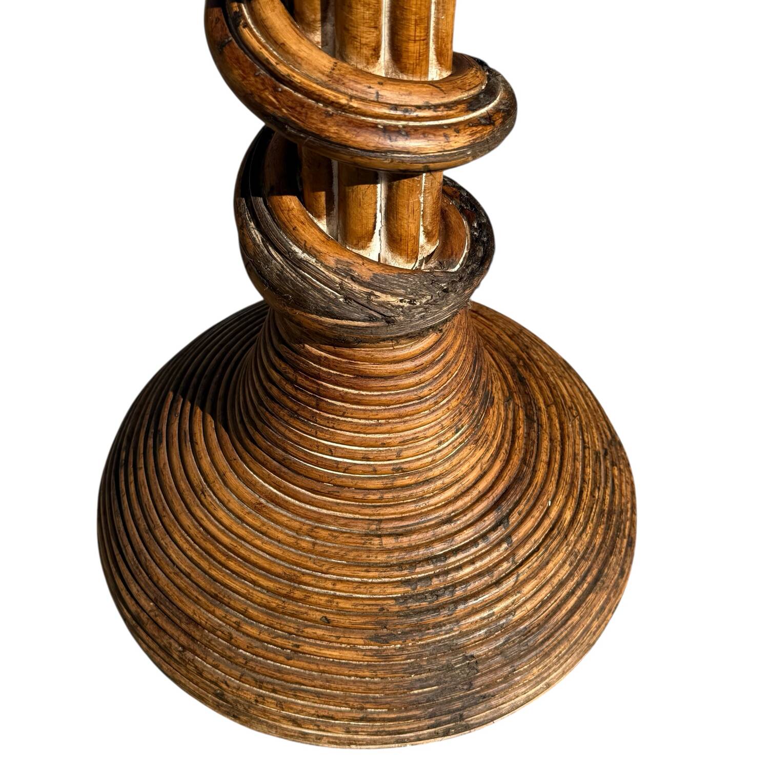 Twisted Rattan Column from the 60s Italy