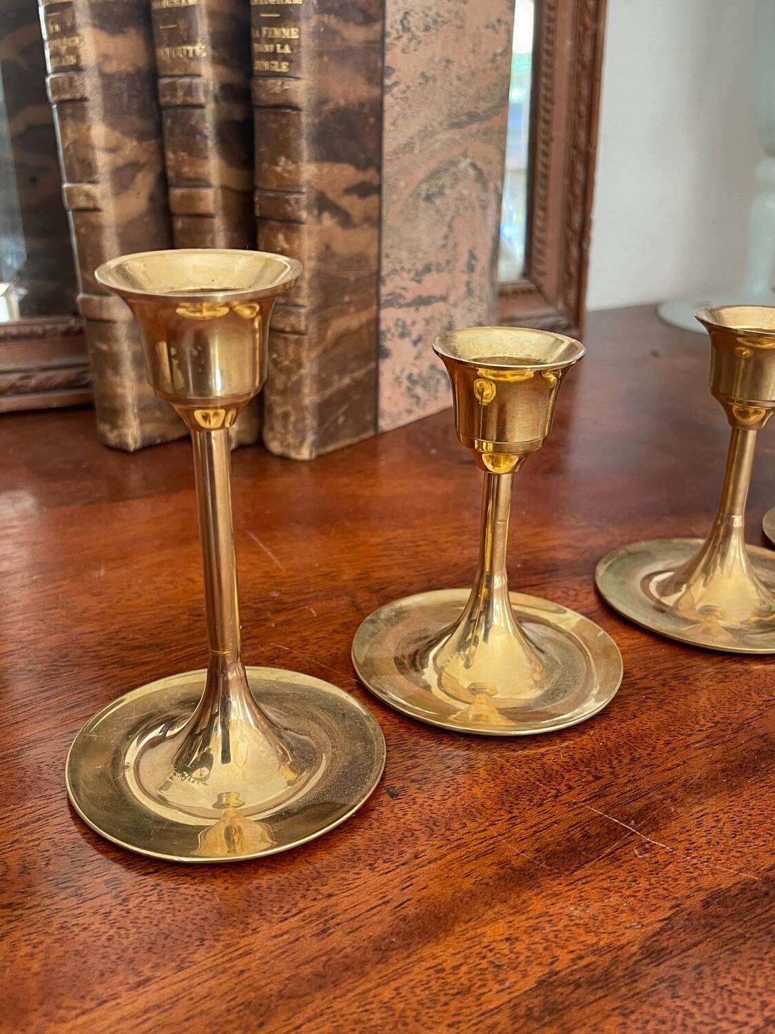 Set of vintage Scandinavian candlesticks