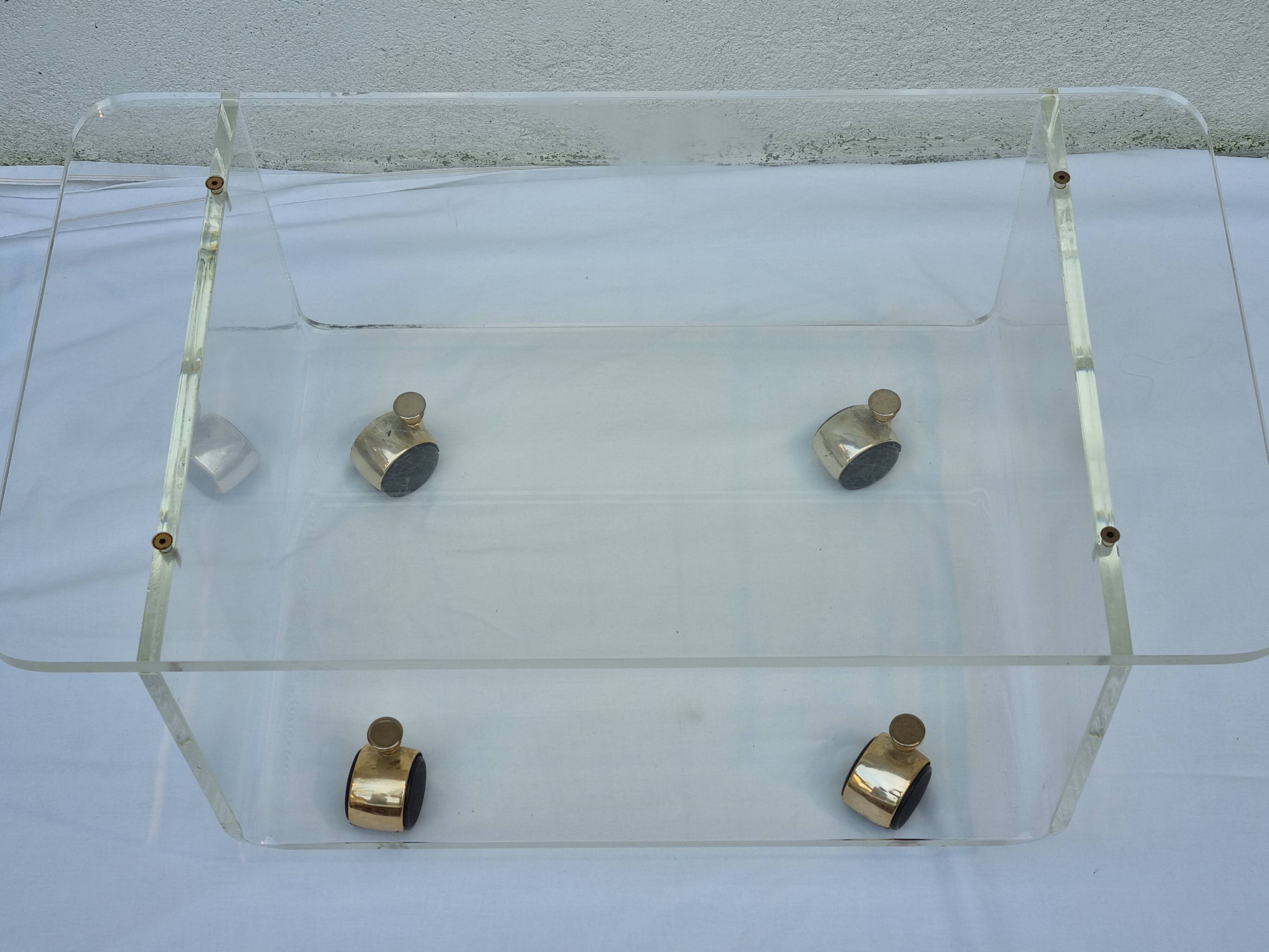 Plexiglas coffee table, David Lange design, 1970s