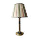Brass lamp with pleated cap, 70s, Hollywood Regency