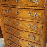 Semainier Louis XV marble brocatello and bronze