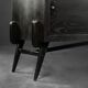 Mid-Century Modern Scandinavian Buffet in Dark Oak with Wooden and Metal Handles, 1960s