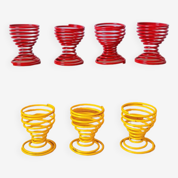 Set of 80s spring egg cups