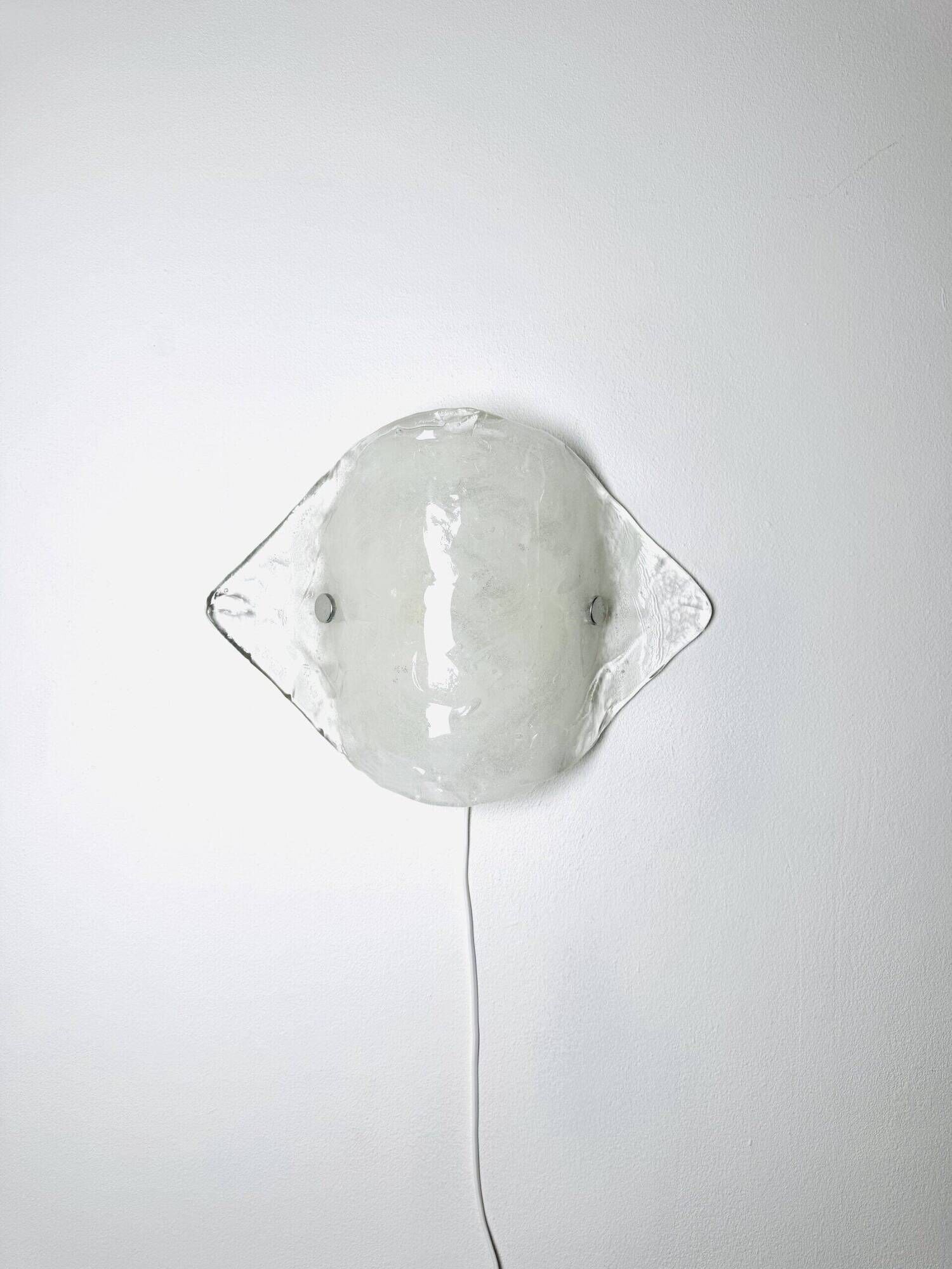 Model 4636/2 Ice Glass Wall Lamp By Carlo Nason For Franken Kg, Germany 1970S