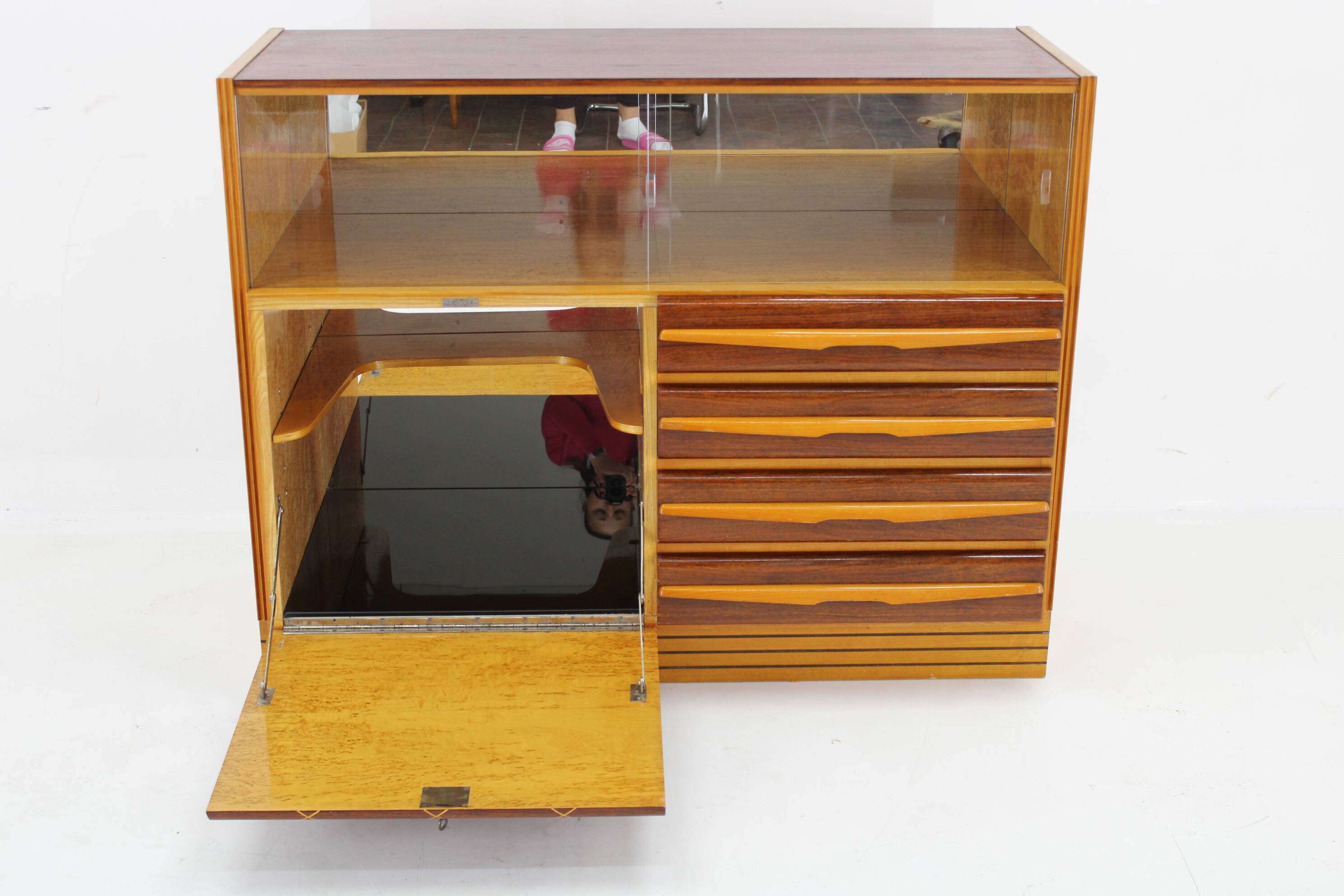 1960s Wooden Cabinet /Chest Of Drawers, Czechoslovakia