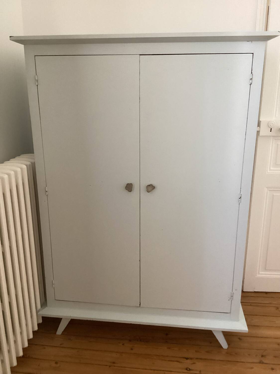 Old vintage children's water green wardrobe