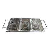 Duralex aperitif dish in glass and chrome support