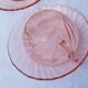 6 cups and saucers in pink glass, 60s