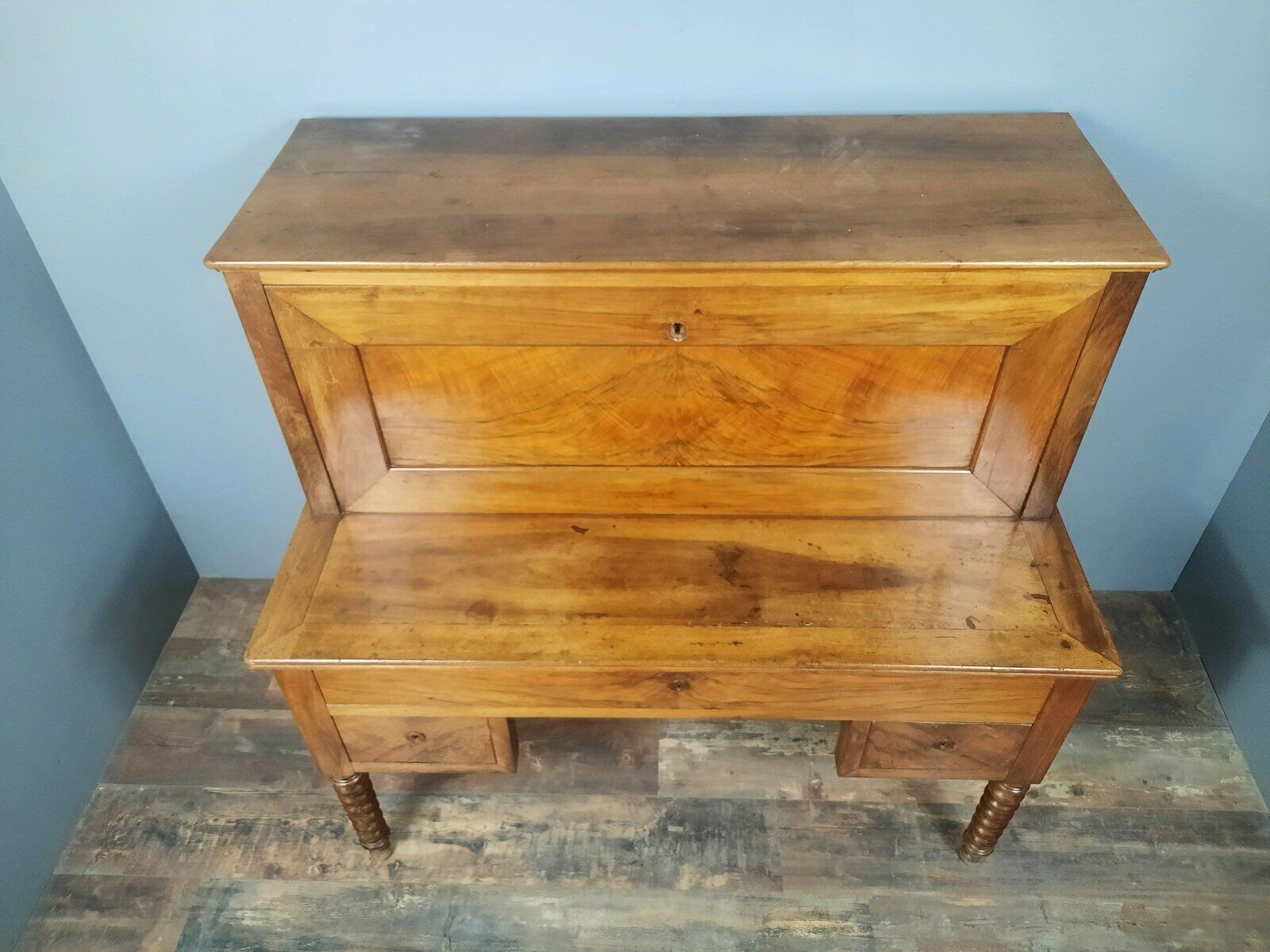 Secretary in stepped period Louis Philippe XIX th in walnut.