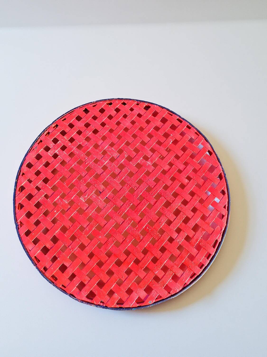 Red wrought iron table 1930