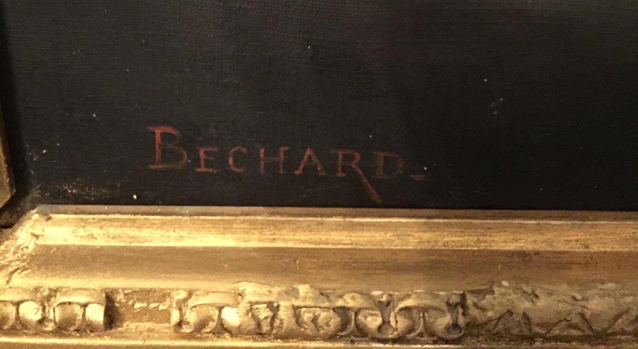 Pair of oil on canvas portraits signed Béchard