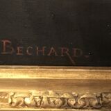 Pair of oil on canvas portraits signed Béchard