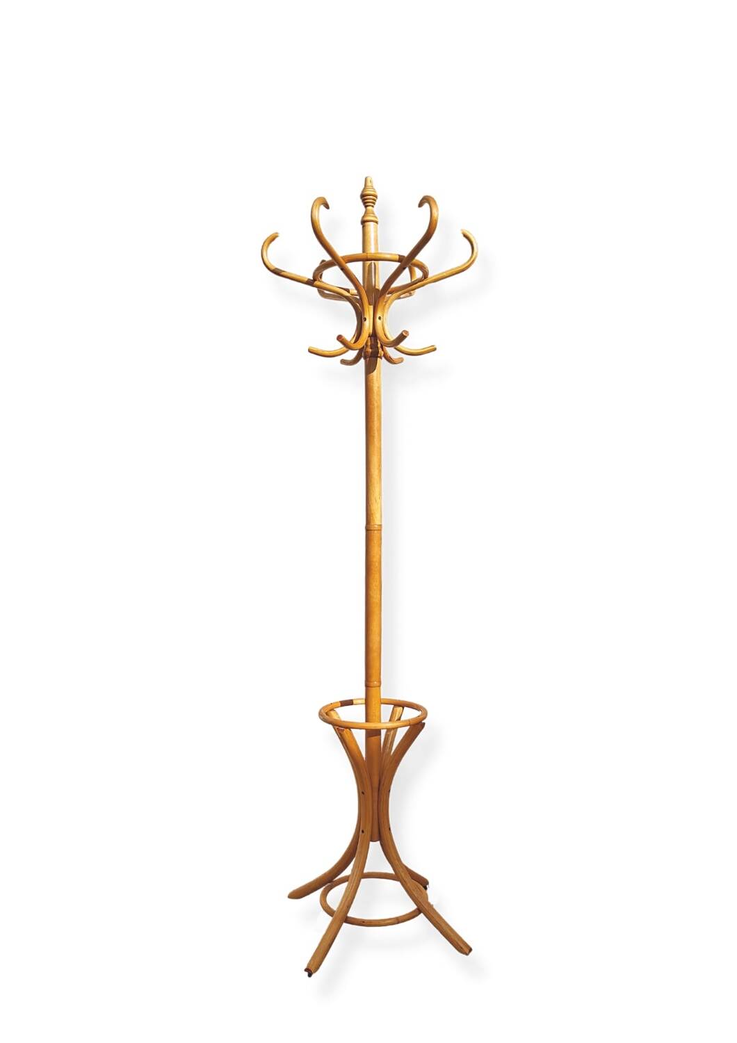 Thonet style parrot coat rack on stand