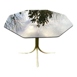 Octagonal table smoked glass