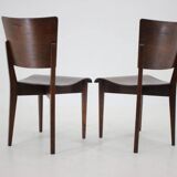 Paire de chaises d'appoint rares J.Halabala des années 1950, fabriquées par UP zavody à Brno.