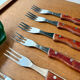 Set of 6 vintage japanese sakana forks – wooden handles