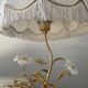 Vintage brass lamp with glass paste flower