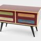 Mid-Century Italian Wood, Brass & Glass Sideboard, 1960s.