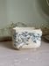Ancienne base de sucrier faïence patinée motif floral bleu Digoin