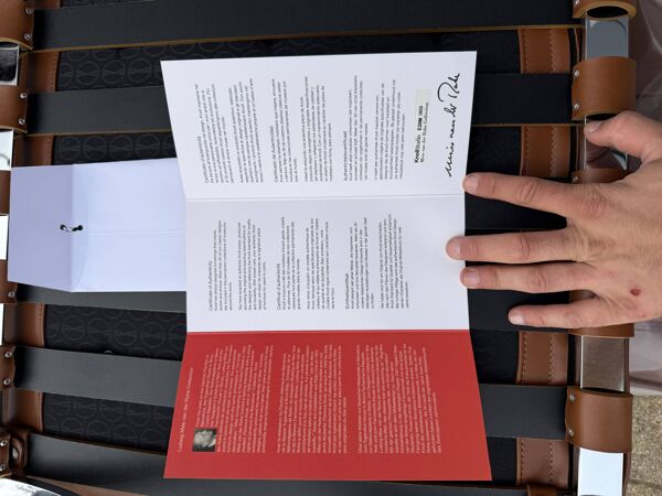 2x brand new original knoll barcelona relax + ottoman, venezia cognac cuir