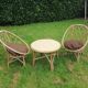 Salon jardin rotin osier 3 pièces 1960 70
