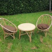 3-piece rattan wicker garden furniture set 1960 70
