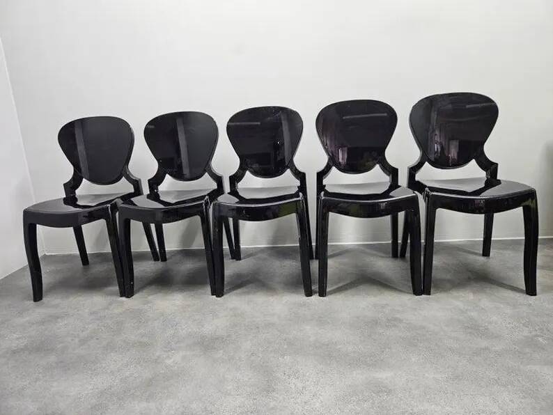 Set of Five design Chairs Queen, Pedrali, Claudio Dondoli and Marco Pocci, 2000s
