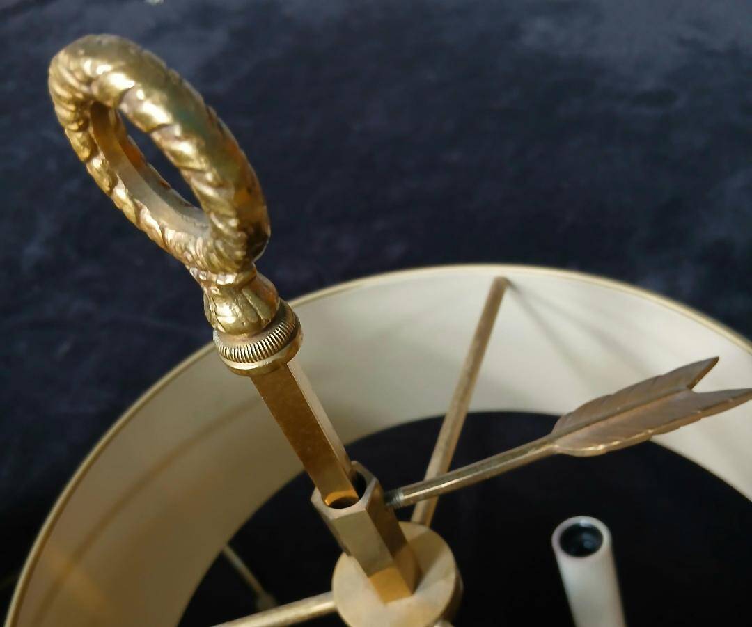Exceptional empire style boiler lamp, swan, lucien gau - in excellent condition