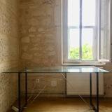 Metal and glass desk