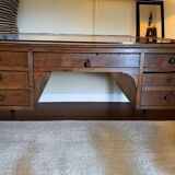 19th century Louis Philippe bureau plat in solid gilded oak