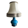 Vintage turquoise blue Rodez earthenware lamp