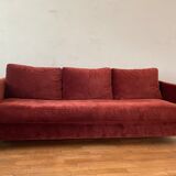 Terracotta convertible velvet sofa